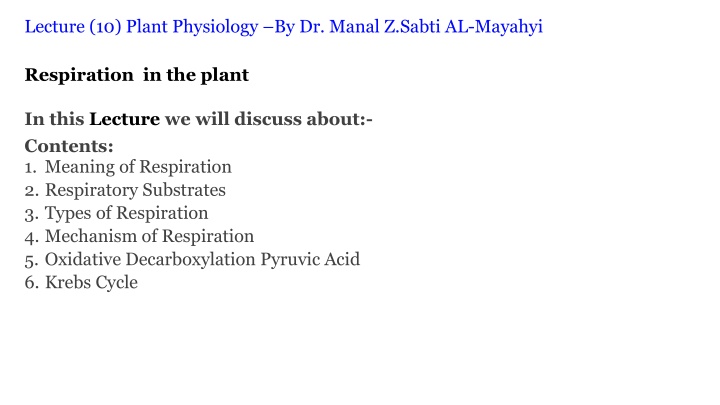 lecture 10 plant physiology by dr manal z sabti n.w