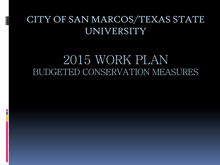 Conservation Measures Budget 2015 at City of San Marcos & Texas State University