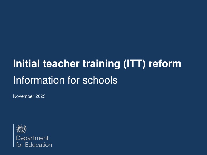 initial teacher training itt reform information n.w
