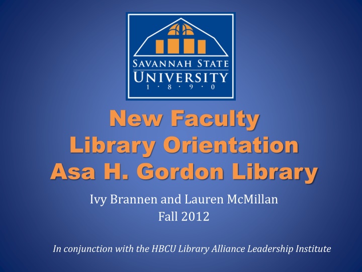 New Faculty Library Orientation Program