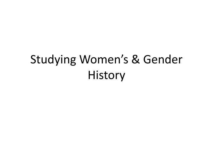 studying women s gender history n.w