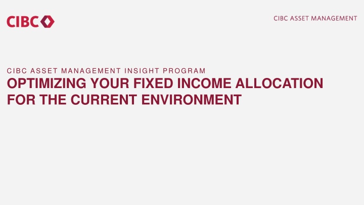 cibc asset management insight program optimizing n.w