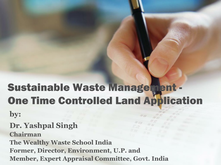 sustainable waste management one time controlled n.w