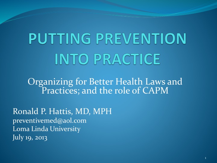 organizing for better health laws and practices n.w