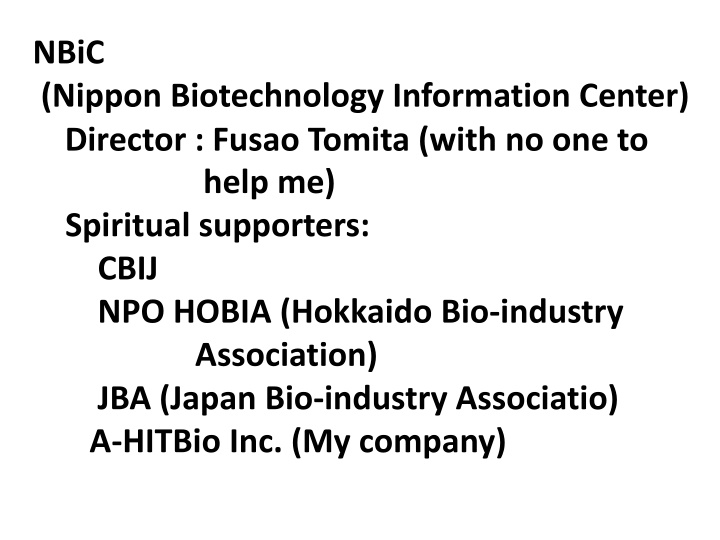nbic nippon biotechnology information center n.w
