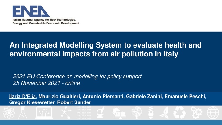 an integrated modelling system to evaluate health n.w