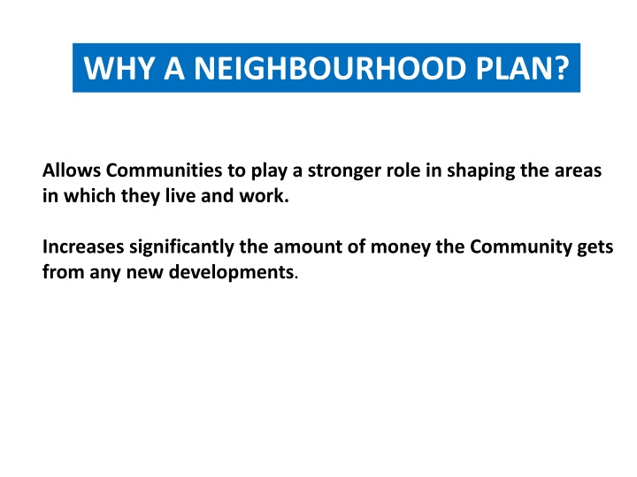 why a neighbourhood plan n.w
