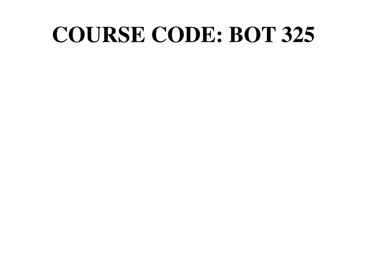 course code bot 325 n.w
