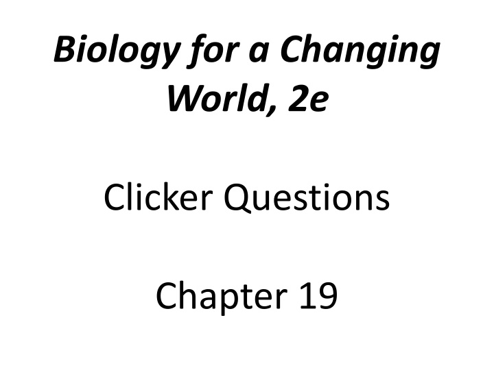 biology for a changing world 2e n.w