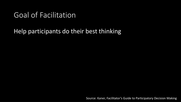 goal of facilitation n.w