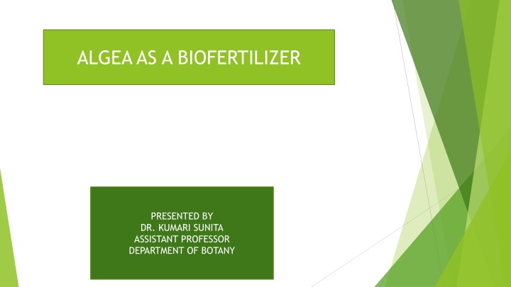 algea as a biofertilizer n.w