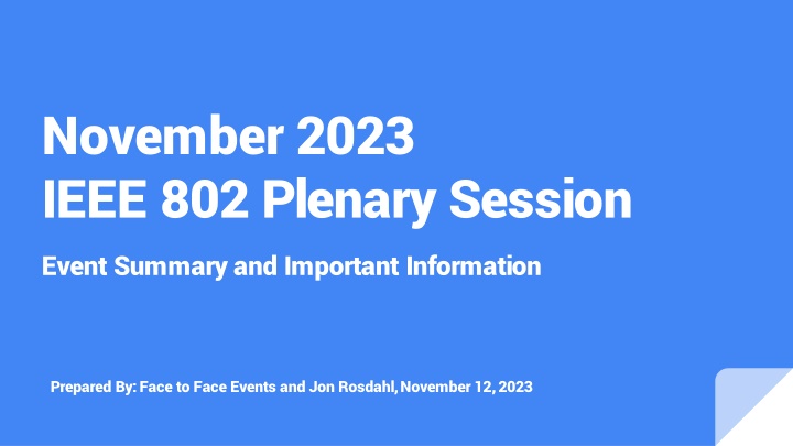 november 2023 ieee 802 plenary session n.w