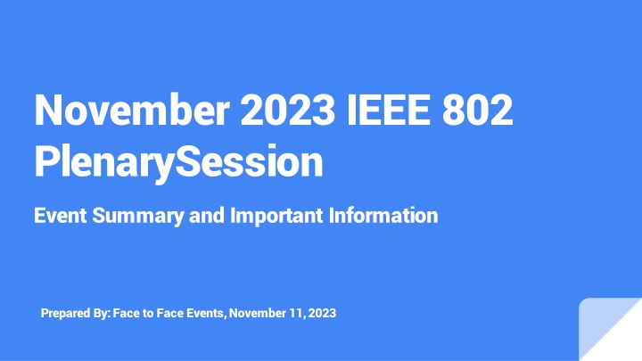 november 2023 ieee 802 plenarysession n.w