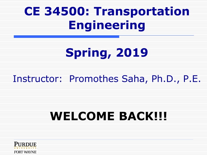 ce 34500 transportation engineering n.w
