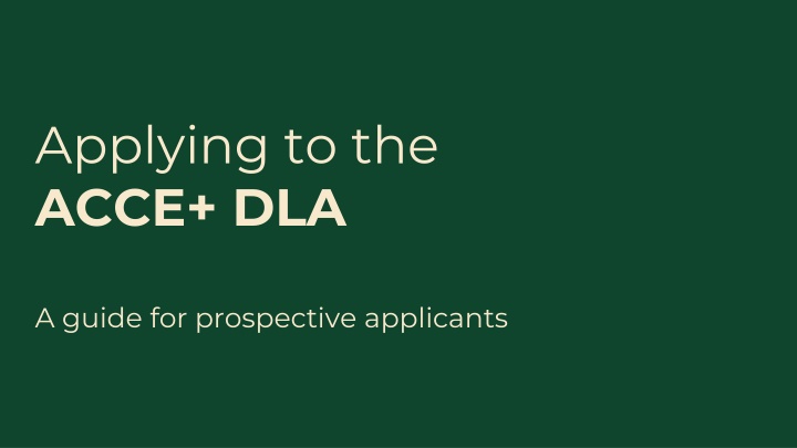 applying to the acce dla n.w