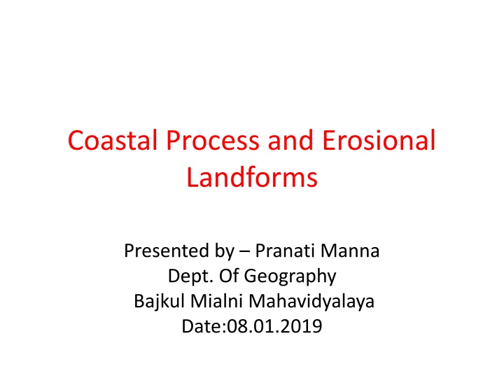 coastal process and erosional landforms n.w