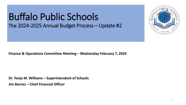 Buffalo Public Schools 2024-2025 Budget Process Update