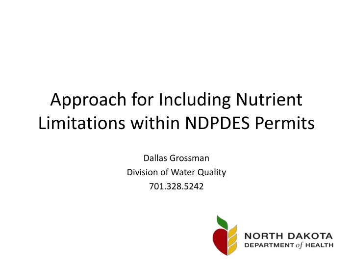 approach for including nutrient limitations n.w