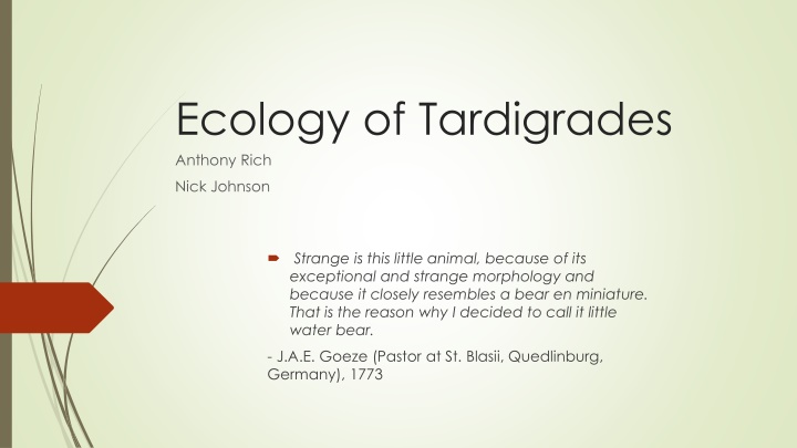 ecology of tardigrades anthony rich n.w