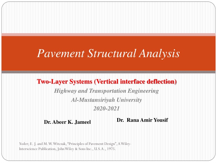 pavement structural analysis n.w