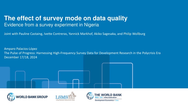 the effect of survey mode on data quality n.w