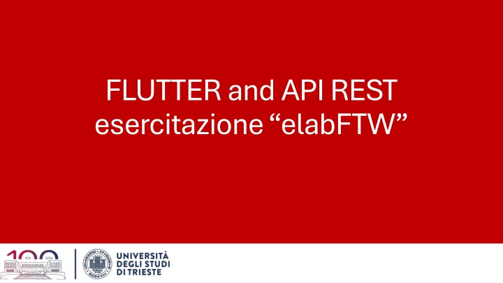flutter and api rest esercitazione elabftw n.w