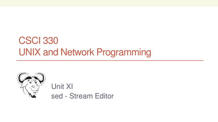 csci 330 unix and network programming n.w