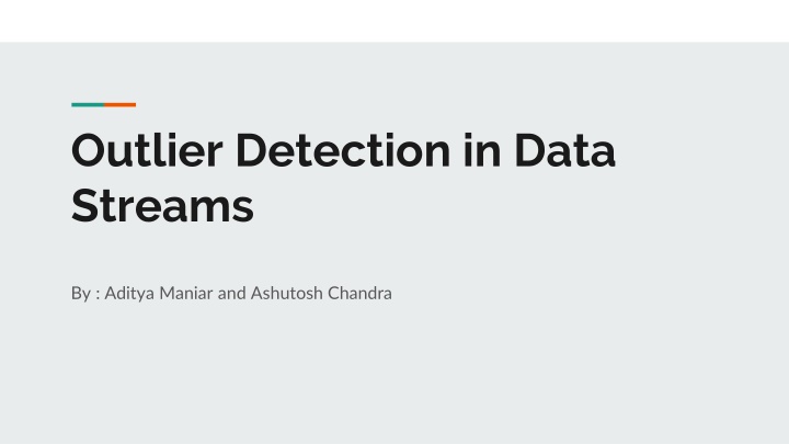 outlier detection in data streams n.w