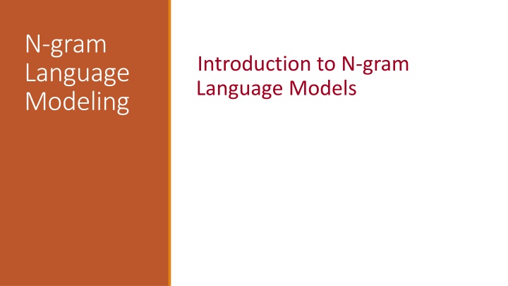 n gram language modeling n.w