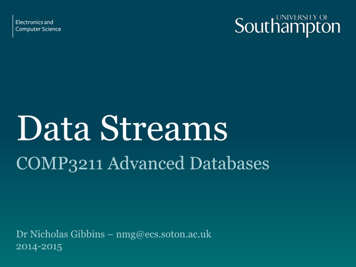 data streams comp3211 advanced databases n.w