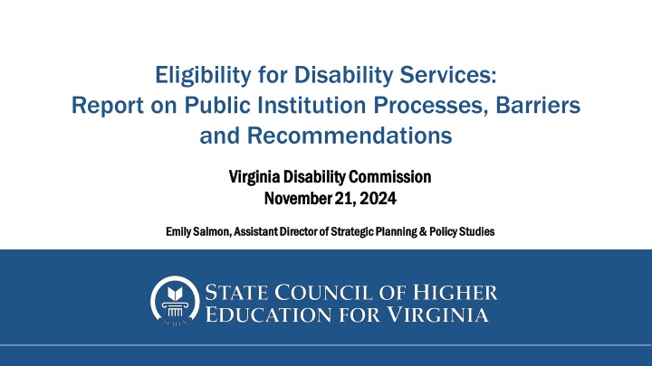 eligibility for disability services report n.w