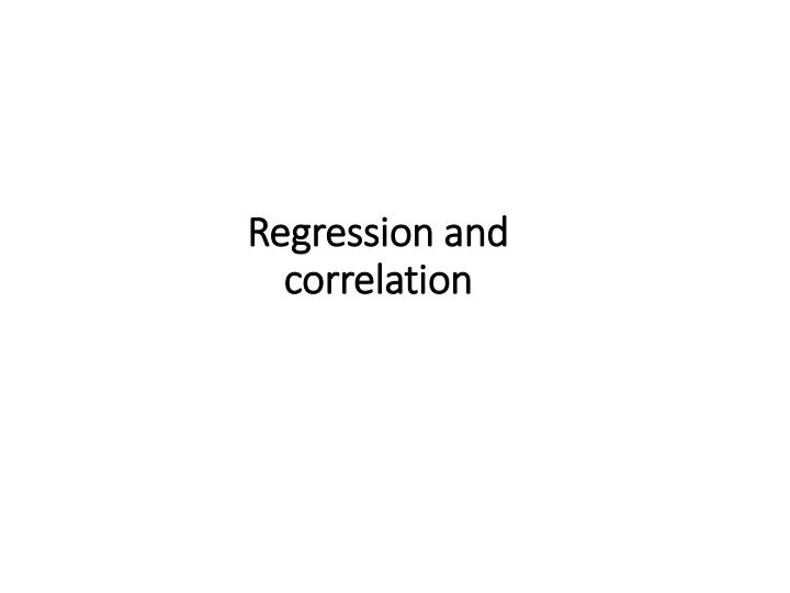 regression and regression and correlation n.w