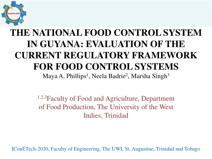 the national food control system in guyana n.w