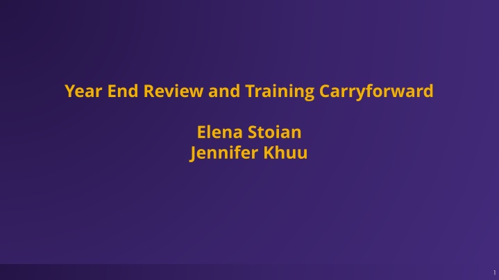 year end review and training carryforward n.w