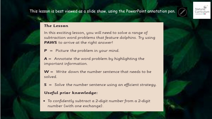 this lesson is best viewed as a slide show using n.w