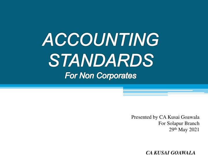 accounting standards for non corporates n.w
