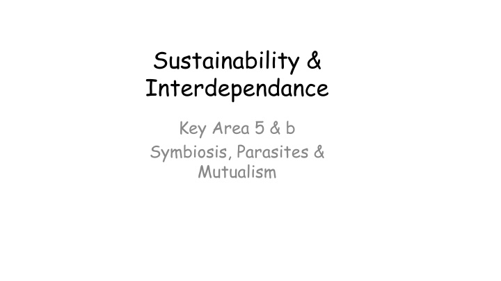 sustainability interdependance n.w
