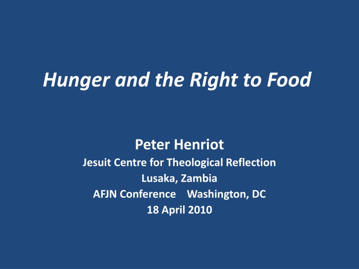 hunger and the right to food n.w
