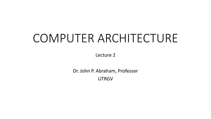 computer architecture n.w