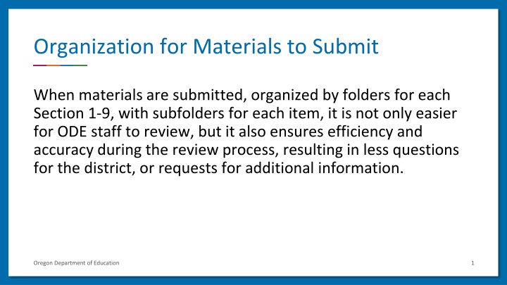 organization for materials to submit n.w