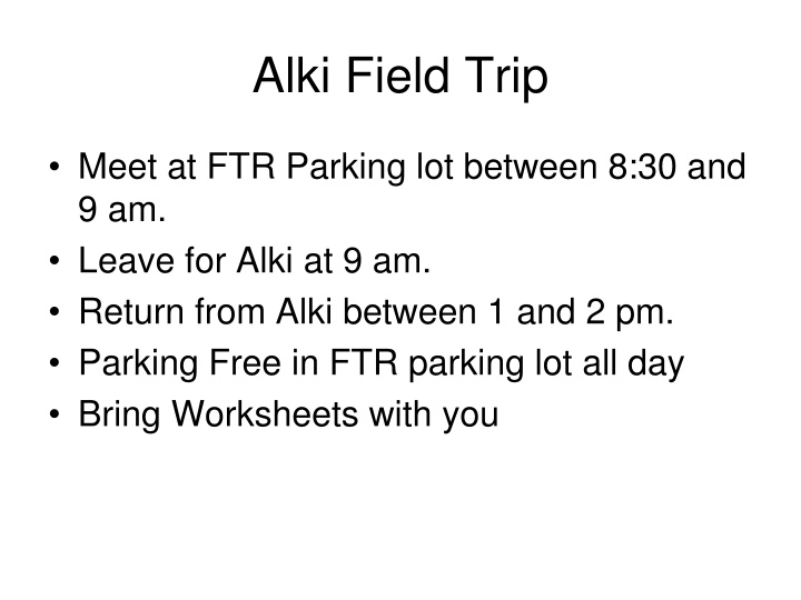 alki field trip n.w