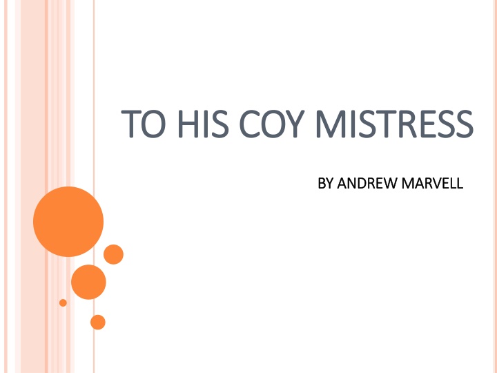 to his coy mistress to his coy mistress n.w