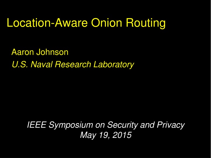 location aware onion routing n.w