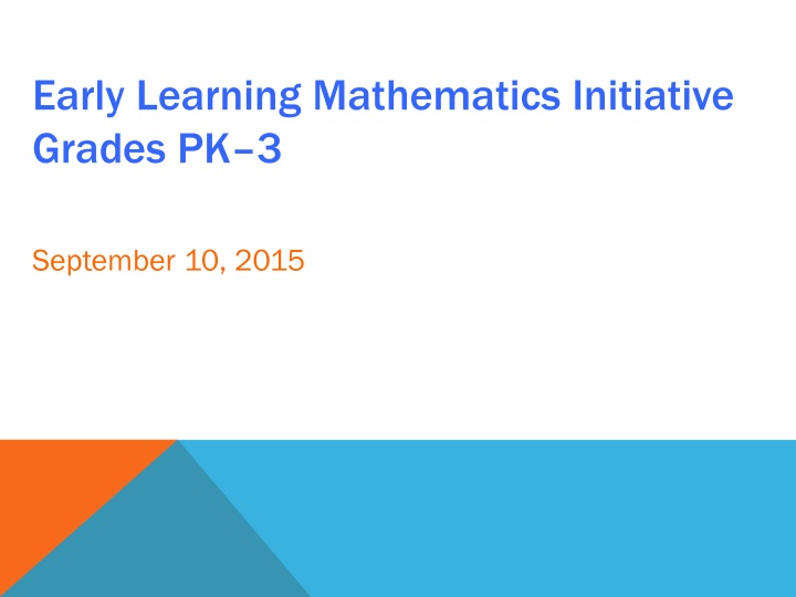 early learning mathematics initiative grades pk 3 n.w