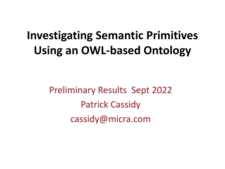 investigating semantic primitives using n.w
