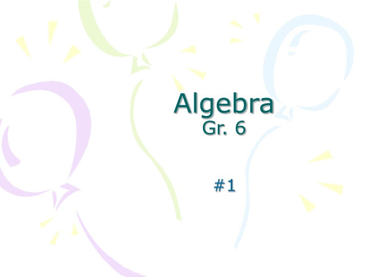algebra gr 6 n.w