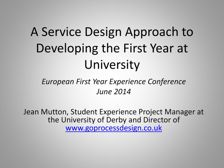 a service design approach to developing the first n.w