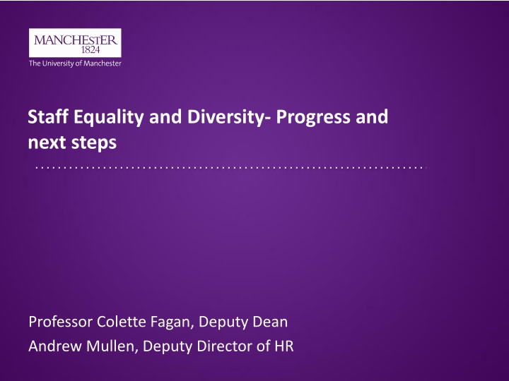 staff equality and diversity progress and next n.w