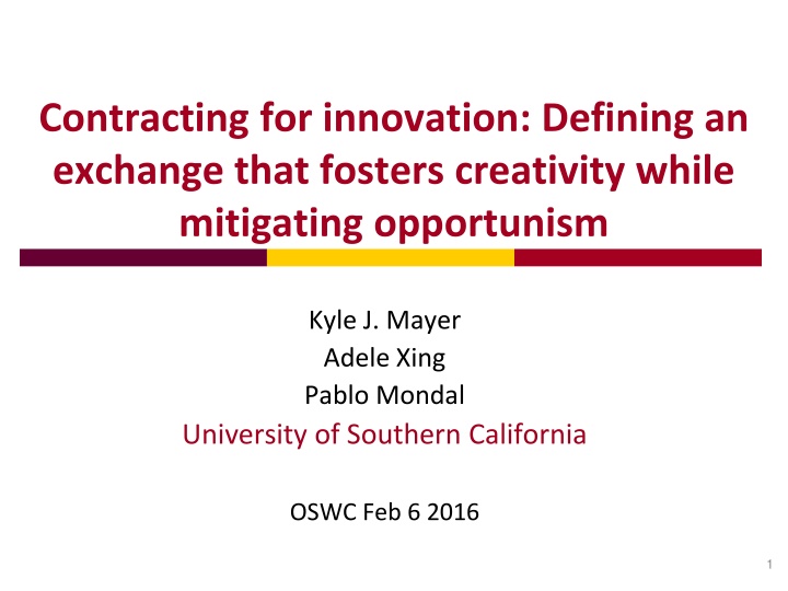 contracting for innovation defining an exchange n.w