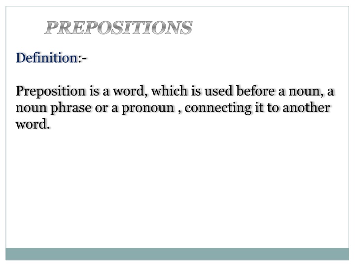 prepositions n.w
